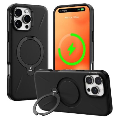 TORRAS Ostand Q3 Silicone Series For iPhone 16 Pro Max Case Kickstand Phone Cover | Compatible with Magsafe