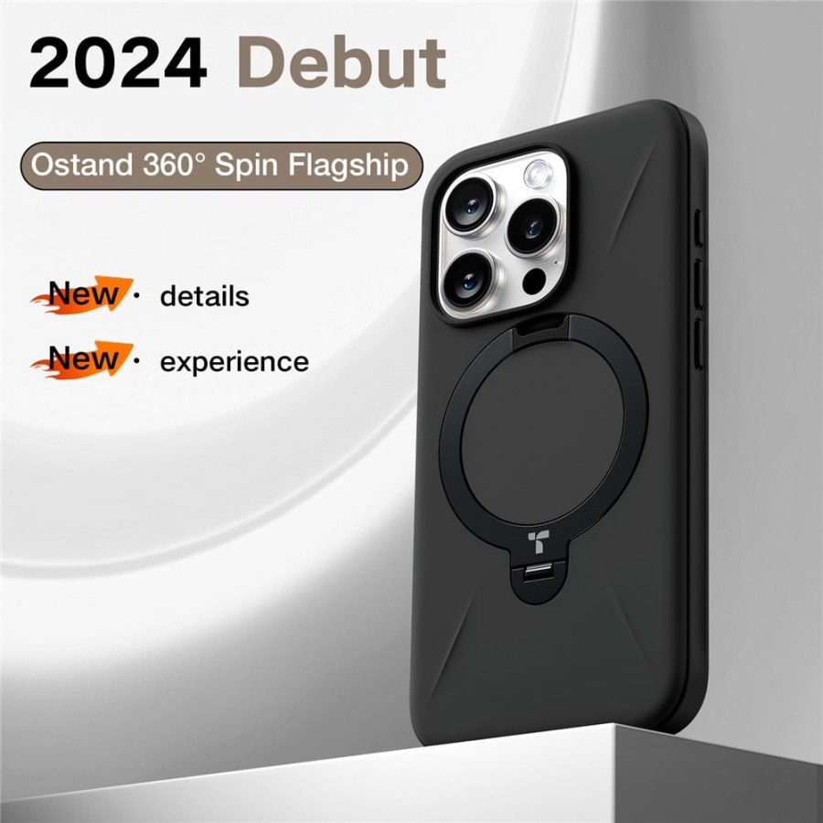 TORRAS Ostand Q3 Silicone Series For iPhone 16 Pro Max Case Kickstand Phone Cover | Compatible with Magsafe