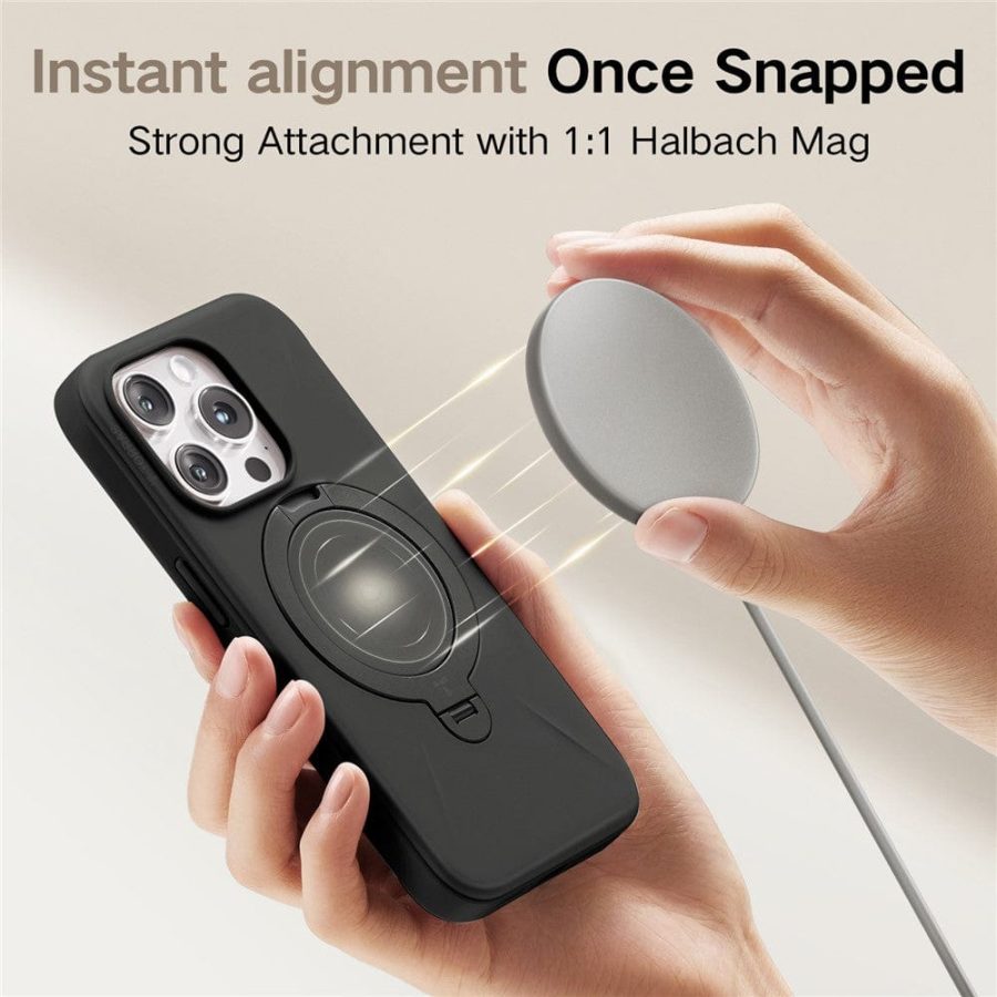 TORRAS Ostand Q3 Silicone Series For iPhone 16 Pro Max Case Kickstand Phone Cover | Compatible with Magsafe