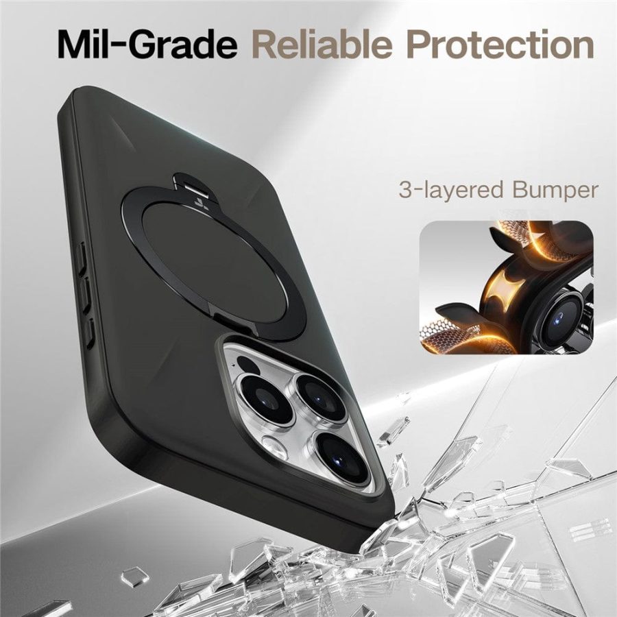 TORRAS Ostand Q3 Silicone Series For iPhone 16 Pro Max Case Kickstand Phone Cover | Compatible with Magsafe