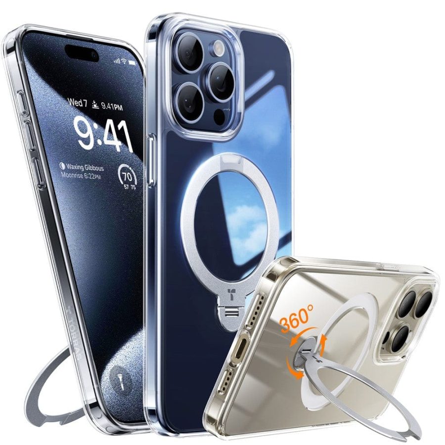 6601122886B-1 TORRAS Ostand Q3 Spin Series For iPhone 15 Pro Max Case Rotating Kickstand Phone Cover | Compatible with MagSafe