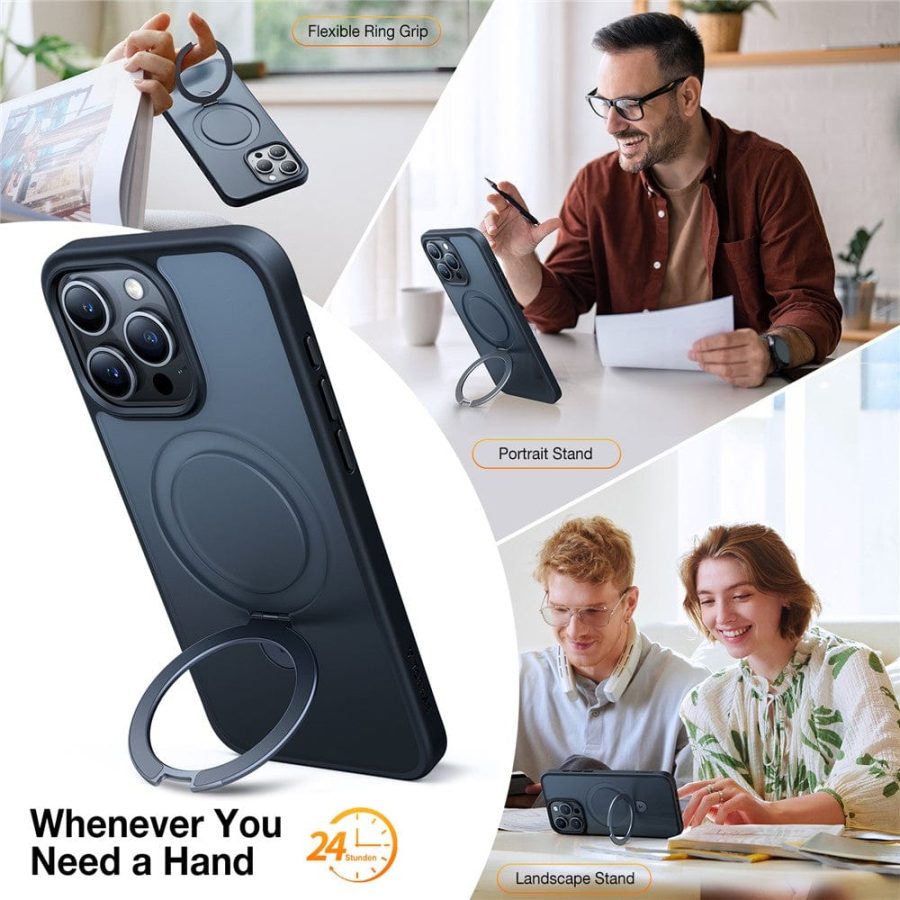 TORRAS Ostand Q1 Guardian Series for iPhone 15 Pro Max Case Kickstand Phone Cover | Compatible with MagSafe