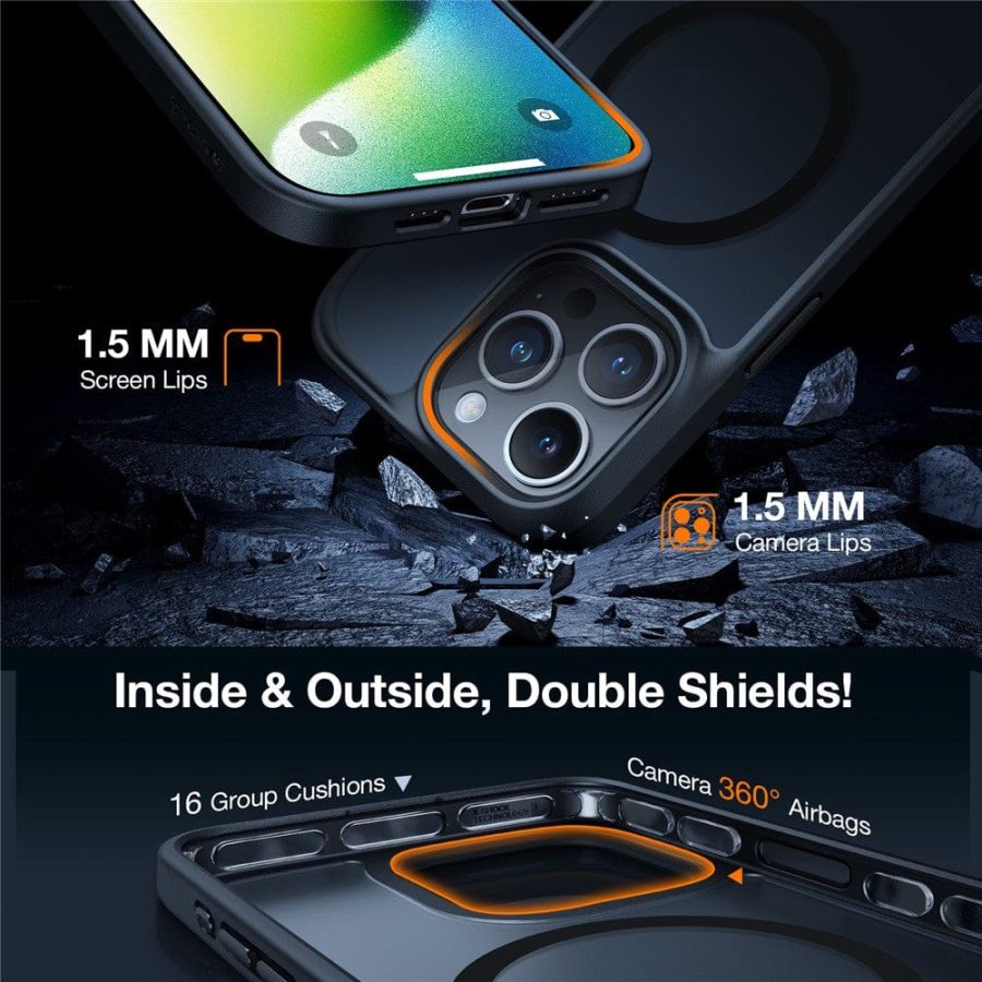 TORRAS Guardian-Mag Series For iPhone 15 Pro Max Case Skin-Touch Matte Phone Cover | Compatible with MagSafe