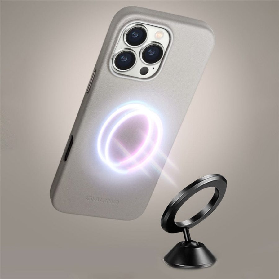 QIALINO For iPhone 16 Pro Case PC-Silicone Phone Cover | Compatible with MagSafe