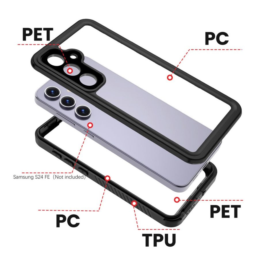 6601125447A-7 REDPEPPER FS Series For Samsung Galaxy S24 FE Case IP68 Waterproof Clear Back Panel Phone Cover