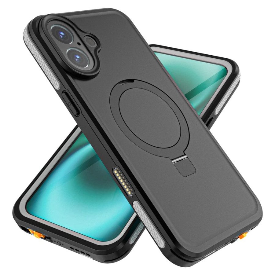 6601126213A-9 REDPEPPER IP68 Waterproof Case For iPhone 16 Plus Phone Back Cover Kickstand | Compatible with MagSafe