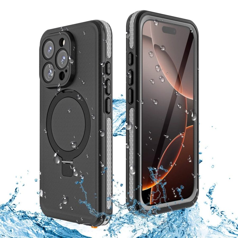 6601126214A-7 REDPEPPER IP68 Waterproof Case For iPhone 16 Pro Max Phone Back Cover Kickstand | Compatible with MagSafe