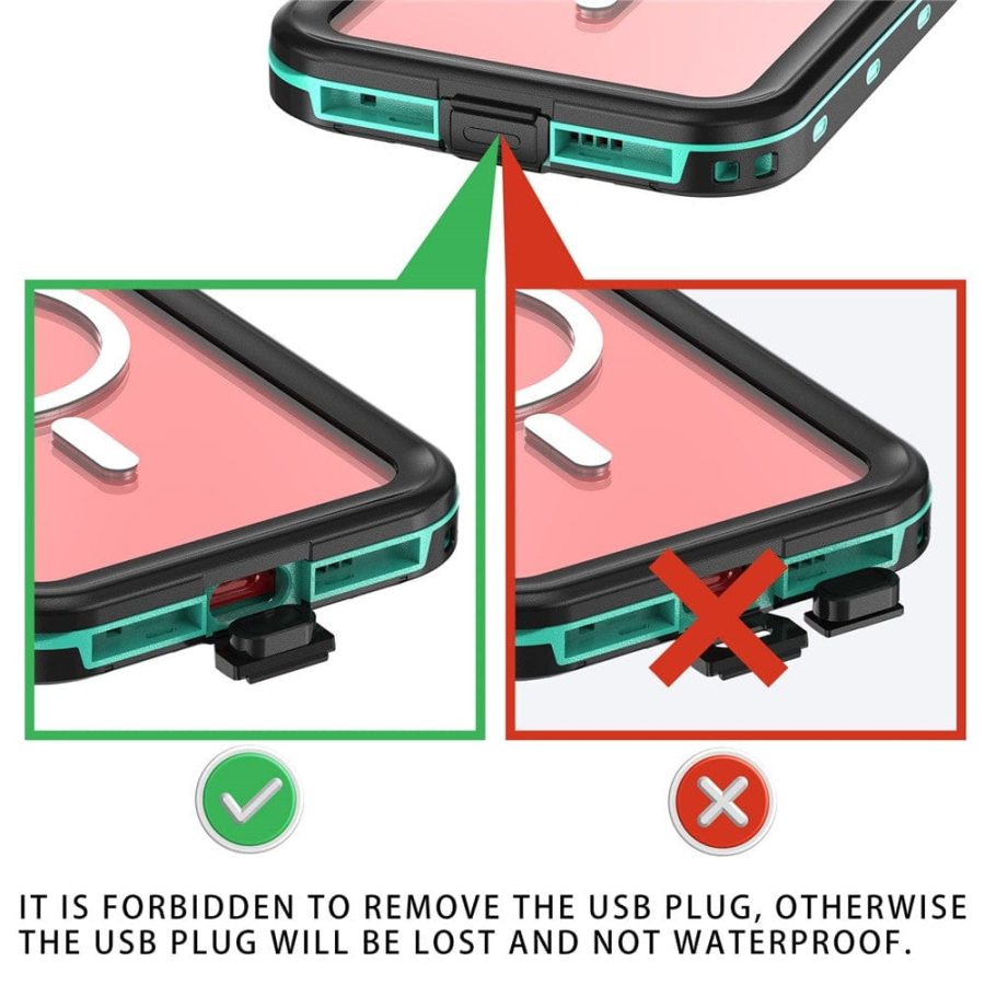 6601129795A-13 REDPEPPER Dot+ Series For iPhone 15 Pro Max Case IP68 Waterproof Clear Phone Cover | Compatible with MagSafe