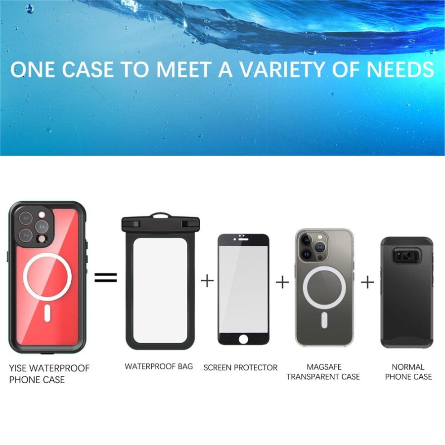 6601129795A-16 REDPEPPER Dot+ Series For iPhone 15 Pro Max Case IP68 Waterproof Clear Phone Cover | Compatible with MagSafe