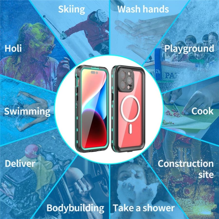 6601129795A-17 REDPEPPER Dot+ Series For iPhone 15 Pro Max Case IP68 Waterproof Clear Phone Cover | Compatible with MagSafe