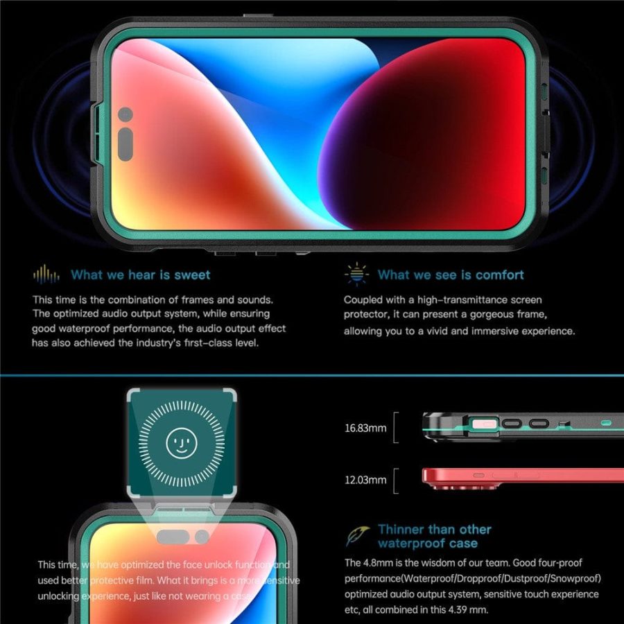 6601129795A-6 REDPEPPER Dot+ Series For iPhone 15 Pro Max Case IP68 Waterproof Clear Phone Cover | Compatible with MagSafe