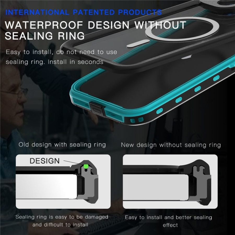 6601129796A-16 REDPEPPER Dot+ Series For iPhone 15 Plus Case IP68 Waterproof Clear Phone Cover | Compatible with MagSafe