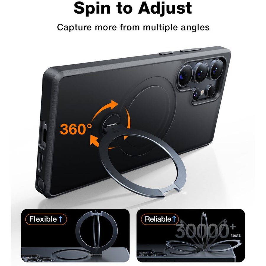 TORRAS Ostand Q3 Spin Series For Samsung Galaxy S25 Ultra Case Rotating Kickstand Phone Cover | Compatible with MagSafe