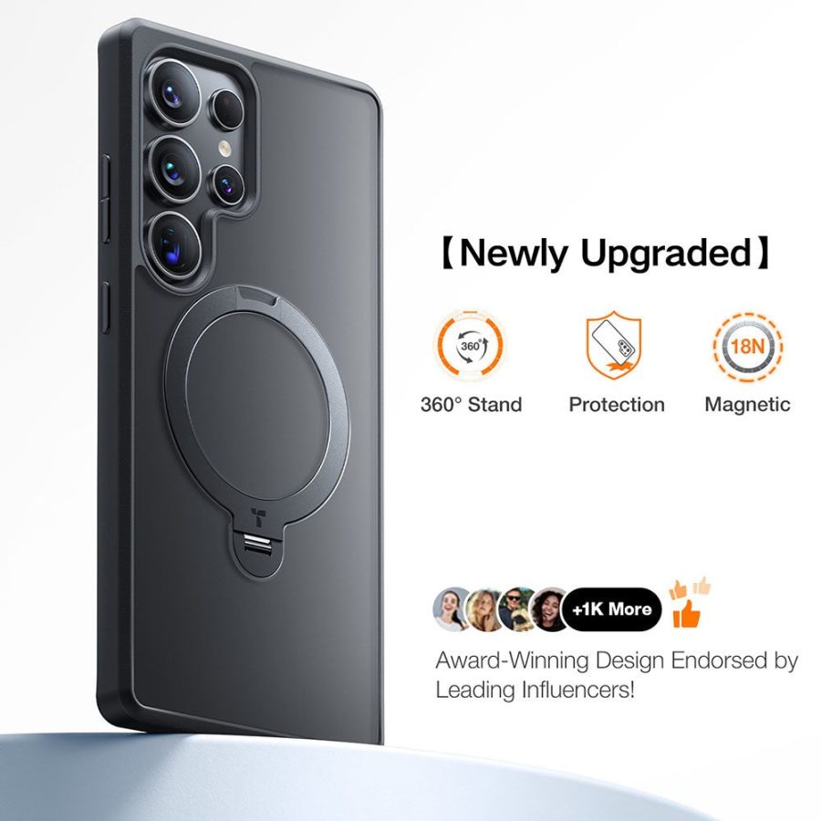 TORRAS Ostand Q3 Spin Series For Samsung Galaxy S25 Ultra Case Rotating Kickstand Phone Cover | Compatible with MagSafe