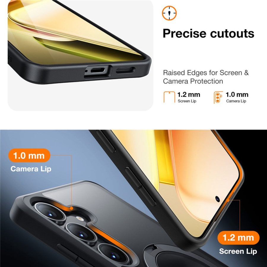 TORRAS Ostand Q3 Spin Series For Samsung Galaxy S25+ Case Rotating Kickstand Phone Cover | Compatible with MagSafe