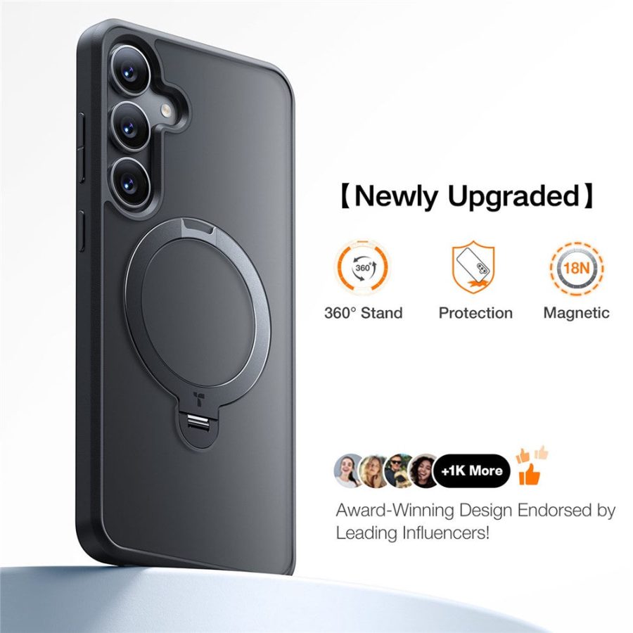 TORRAS Ostand Q3 Spin Series For Samsung Galaxy S25+ Case Rotating Kickstand Phone Cover | Compatible with MagSafe
