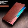 QIALINO For Samsung Galaxy S25 Ultra Wallet Case Waxy Genuine Leather Flip Phone Cover