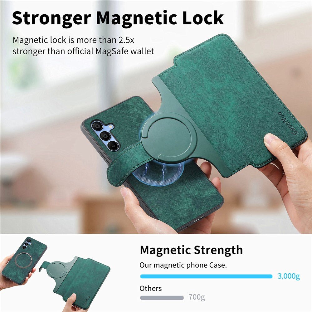 CASENEO MW-03 For Samsung Galaxy S24 FE Magnetic Case with Detachable Wallet Leather Phone Cover - Image 9