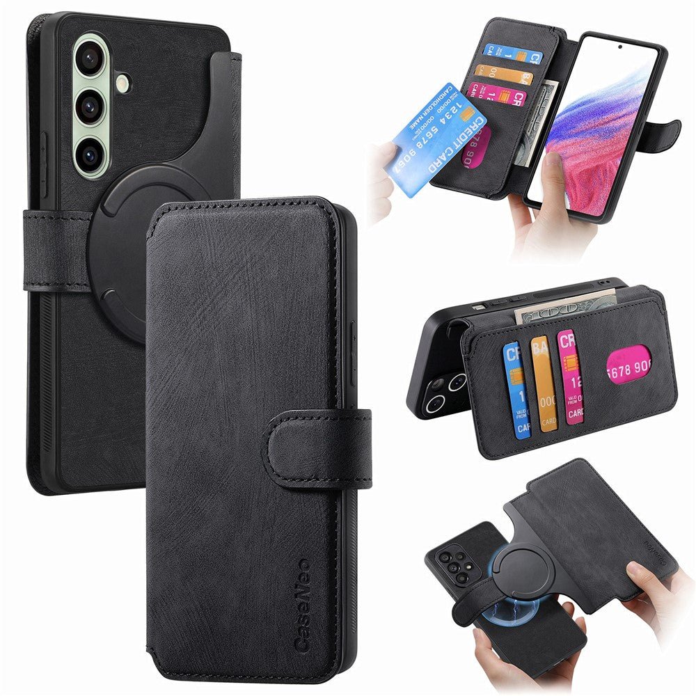 CASENEO MW-03 For Samsung Galaxy S24 FE Magnetic Case with Detachable Wallet Leather Phone Cover - Image 14