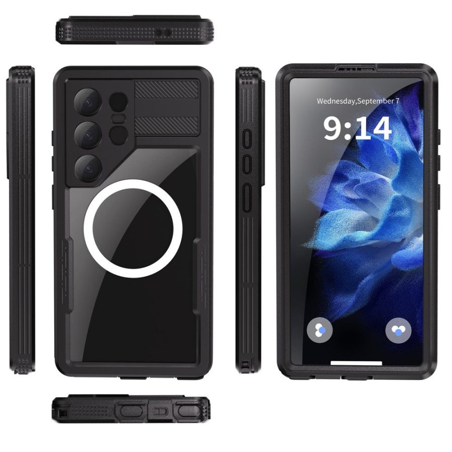 6601135173A-12 REDPEPPER For Samsung Galaxy S25 Ultra IP68 Waterproof Magnetic Case Clear Phone Cover