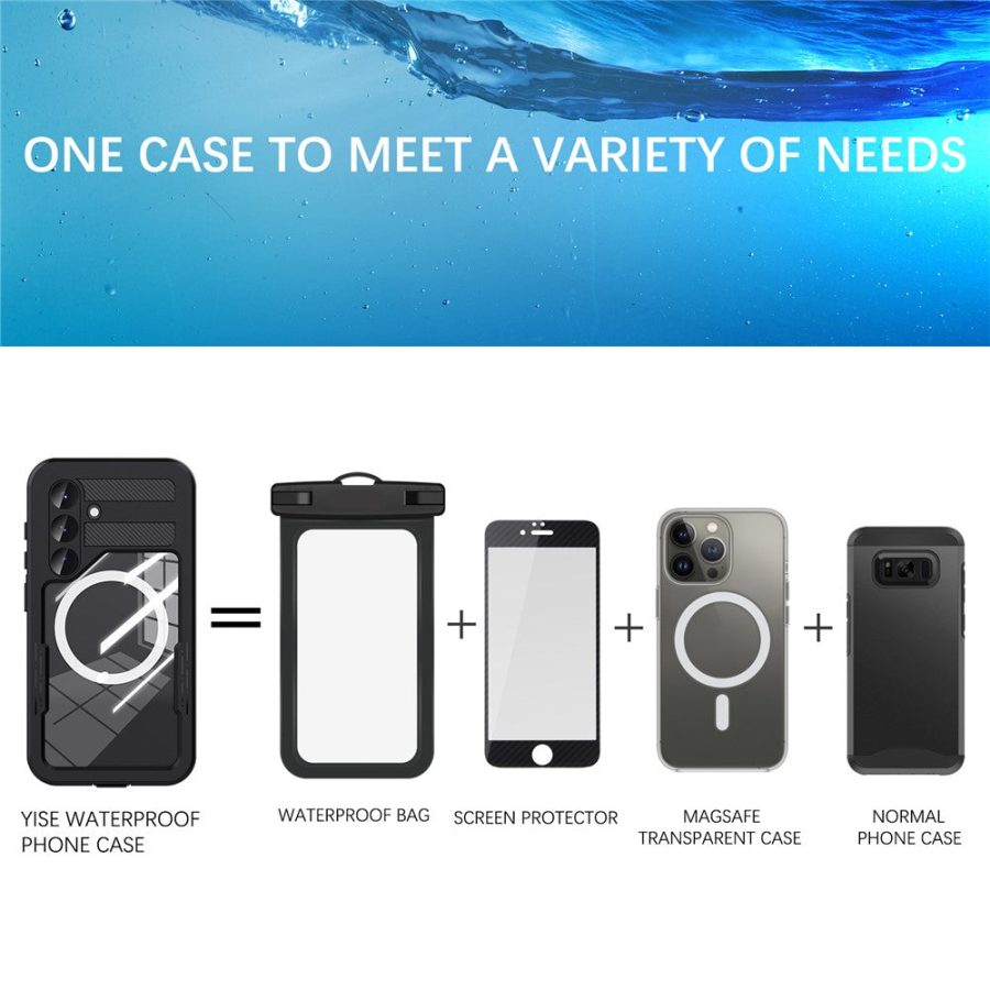 6601135174A-14 REDPEPPER For Samsung Galaxy S25 IP68 Waterproof Magnetic Case Clear Phone Cover