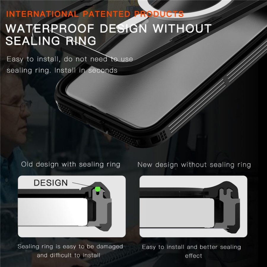 6601135174A-2 REDPEPPER For Samsung Galaxy S25 IP68 Waterproof Magnetic Case Clear Phone Cover