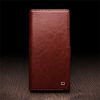 6601135305A-4 QIALINO For Samsung Galaxy S25 Ultra Wallet Case Waxy Genuine Leather Flip Phone Cover with Magnetic Closure
