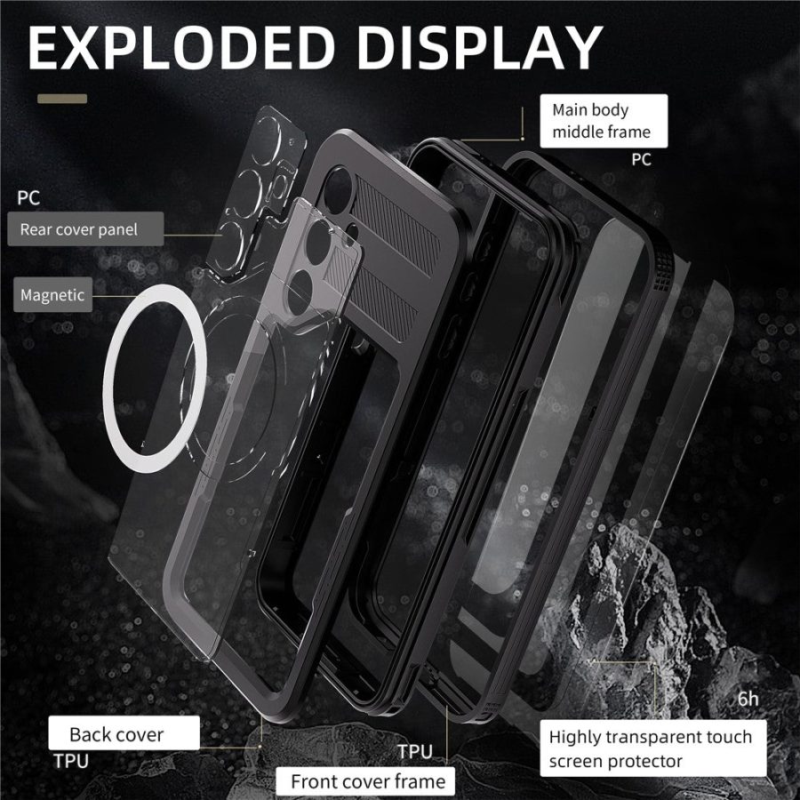 6601135475A-8_8b48d7a9-02a6-4c12-8b7d-065c8fcb0d6b REDPEPPER For Samsung Galaxy S25+ IP68 Waterproof Magnetic Case Clear Phone Cover