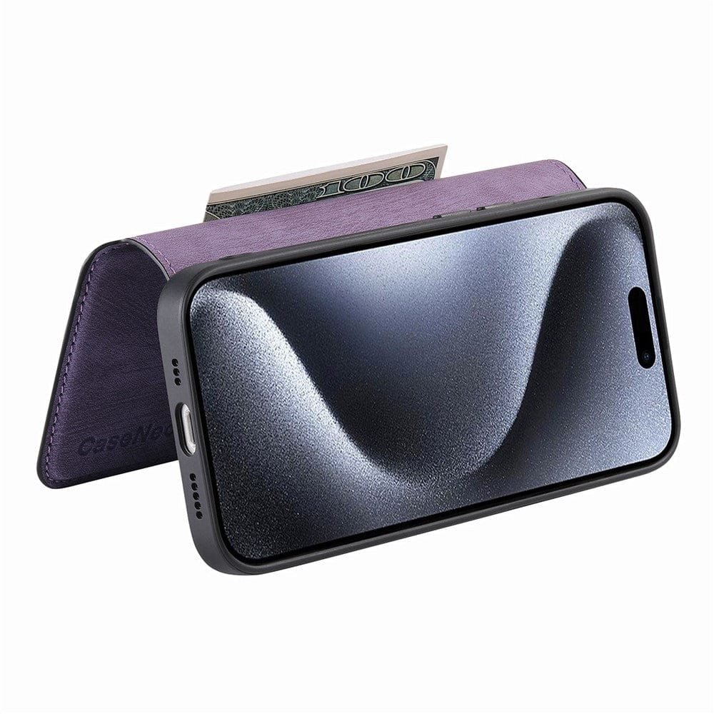CASENEO MW-03 For iPhone 15 Pro Max Case Magnetic Detachable Wallet Leather Flip Phone Cover - Image 5