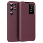 Flip Leather Case For Samsung Galaxy S24 Ultra / S24 Series with Smart View Window and Card Slot Phone Cover