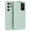 6601138053F-1 Flip Leather Case For Samsung Galaxy S24 Ultra / S24 Series with Smart View Window and Card Slot Phone Cover