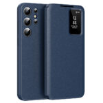 Flip Leather Case For Samsung Galaxy S22 Ultra / S22 Series with Smart View Window and Card Slot Phone Cover