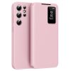 Flip Leather Case For Samsung Galaxy S22 Ultra / S22 Series with Smart View Window and Card Slot Phone Cover