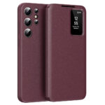 Flip Leather Case For Samsung Galaxy S25 Ultra / S25 Series with Smart View Window and Card Slot Phone Cover