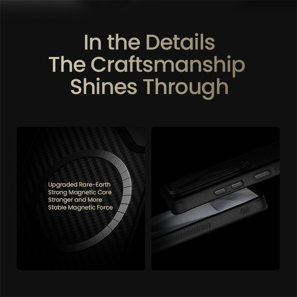 NILLKIN For Samsung Galaxy S25 Ultra Case Compatible with MagSafe TPU - Aramid Fiber Lens Cover Kickstand Phone Cover - Image 12