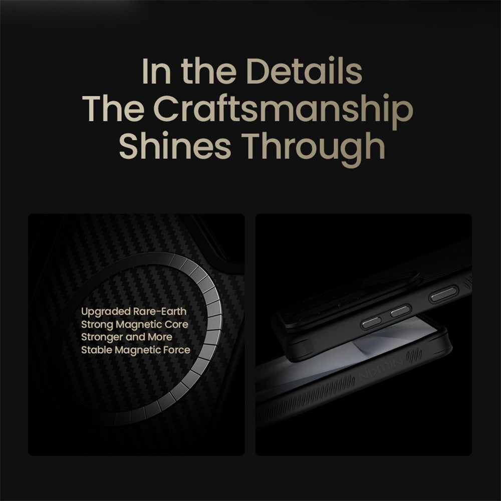 NILLKIN For Samsung Galaxy S25 Ultra Case Compatible with MagSafe TPU - Aramid Fiber Hollow Lens Kickstand Phone Cover - Image 12