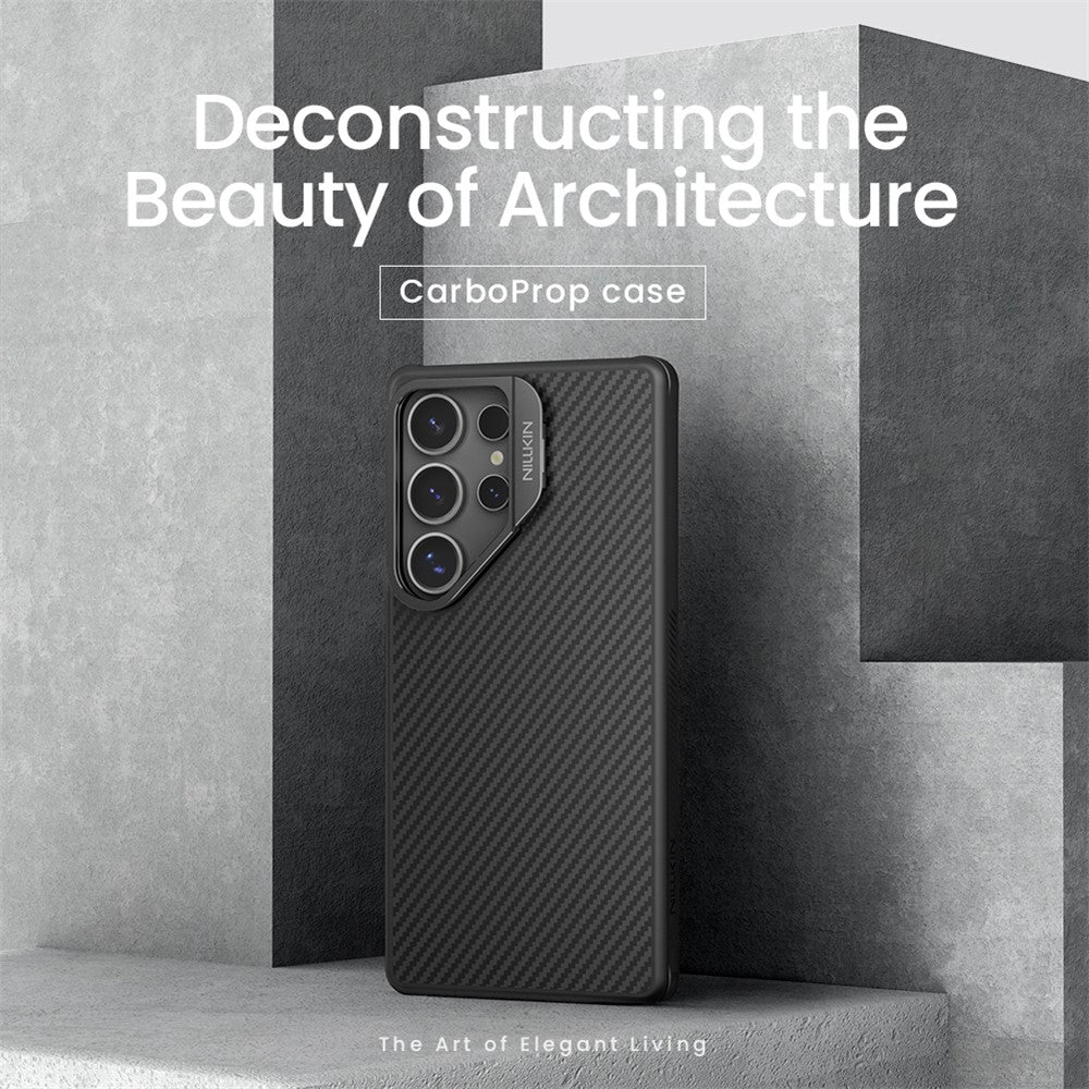 NILLKIN For Samsung Galaxy S25 Ultra Case Compatible with MagSafe TPU - Aramid Fiber Hollow Lens Kickstand Phone Cover - Image 6