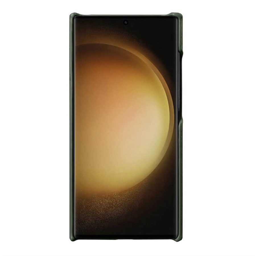 MELKCO For Samsung Galaxy S25 Ultra Case Premium Genuine Leather Open Edge Phone Cover