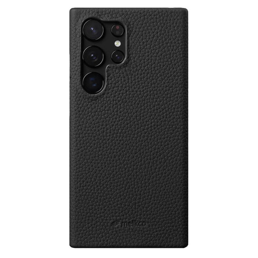 MELKCO For Samsung Galaxy S25 Ultra Case Premium Genuine Leather Open Edge Phone Cover
