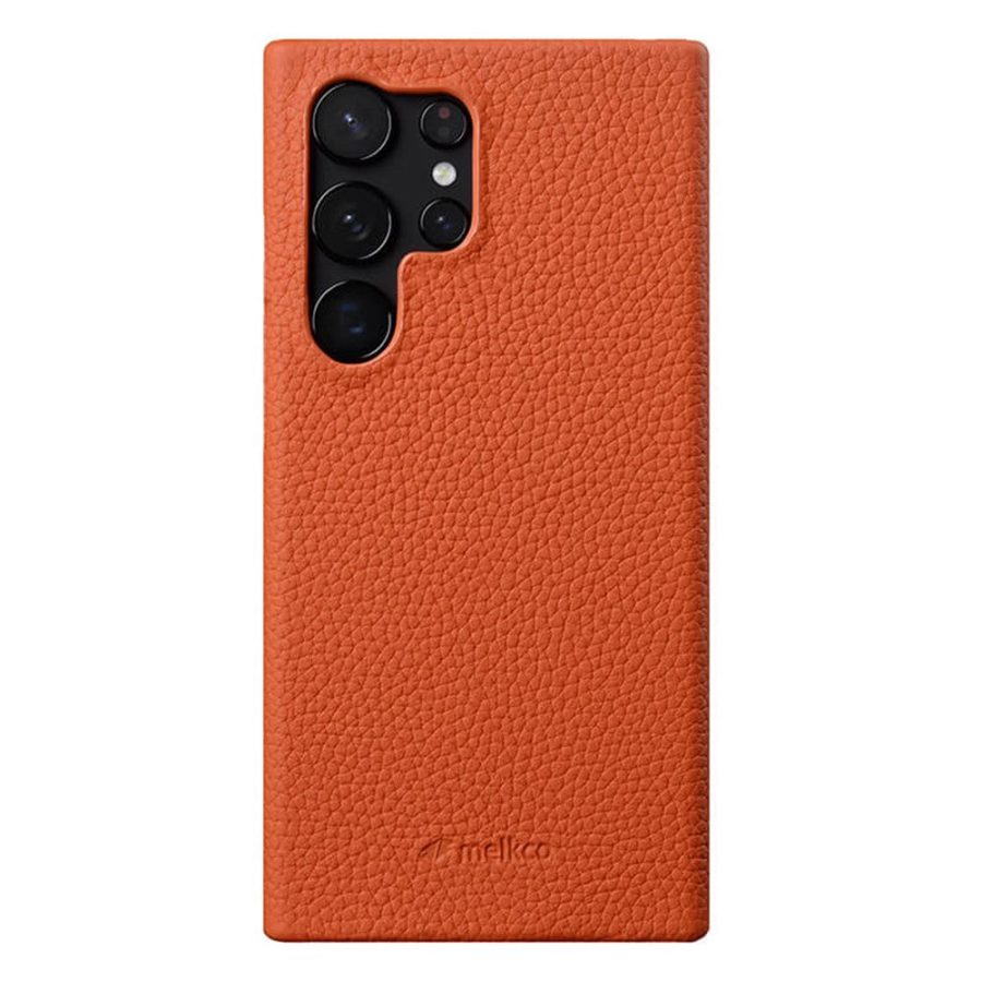MELKCO For Samsung Galaxy S25 Ultra Case Premium Genuine Leather Open Edge Phone Cover