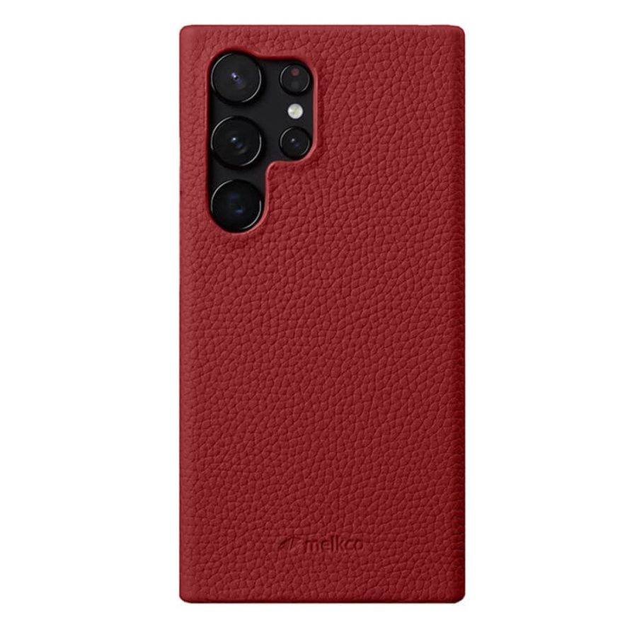 MELKCO For Samsung Galaxy S25 Ultra Case Premium Genuine Leather Open Edge Phone Cover