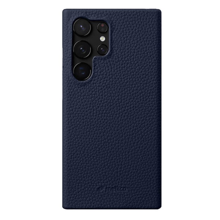 MELKCO For Samsung Galaxy S25 Ultra Case Premium Genuine Leather Open Edge Phone Cover