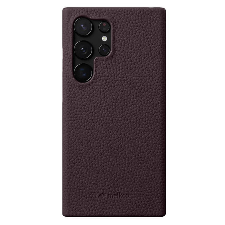 MELKCO For Samsung Galaxy S25 Ultra Case Premium Genuine Leather Open Edge Phone Cover