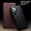 6601140203A-4 QIALINO For Samsung Galaxy S25 Ultra Case Wallet Flip Stand Genuine Leather Phone Cover