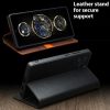 6601140203A-6 QIALINO For Samsung Galaxy S25 Ultra Case Wallet Flip Stand Genuine Leather Phone Cover
