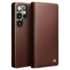 6601140203B-1 QIALINO For Samsung Galaxy S25 Ultra Case Wallet Flip Stand Genuine Leather Phone Cover