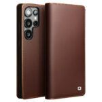QIALINO For Samsung Galaxy S25 Ultra Case Wallet Flip Stand Genuine Leather Phone Cover