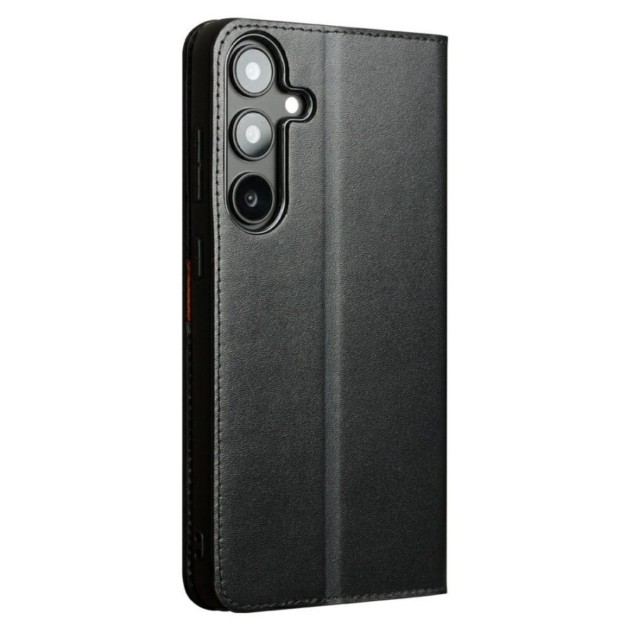 6601140204A-4 QIALINO For Samsung Galaxy S25+ Wallet Case Genuine Leather Flip Phone Cover