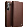 6601140204B-1 QIALINO For Samsung Galaxy S25+ Wallet Case Genuine Leather Flip Phone Cover