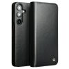 6601140205A-1 QIALINO For Samsung Galaxy S25 Wallet Case Genuine Leather Flip Phone Cover